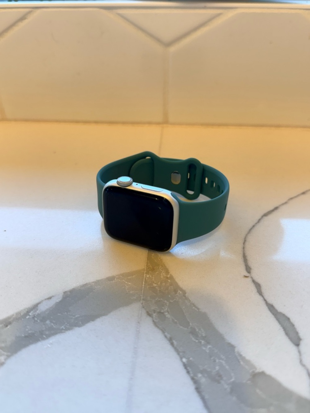 Teal Silicone Smartwatch Band with Silver Case